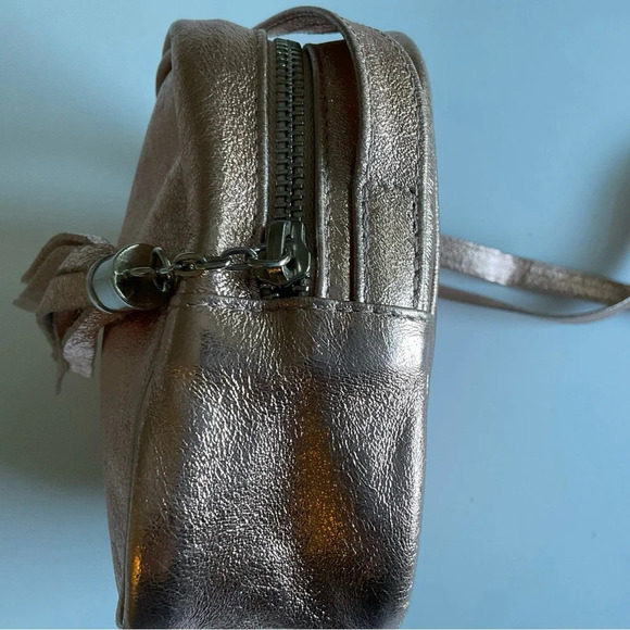 Moscardini Firenze Bag Rose Metallic Small Crossbody Leather Tassel 7”x5”x2.5” - Picture 10 of 10